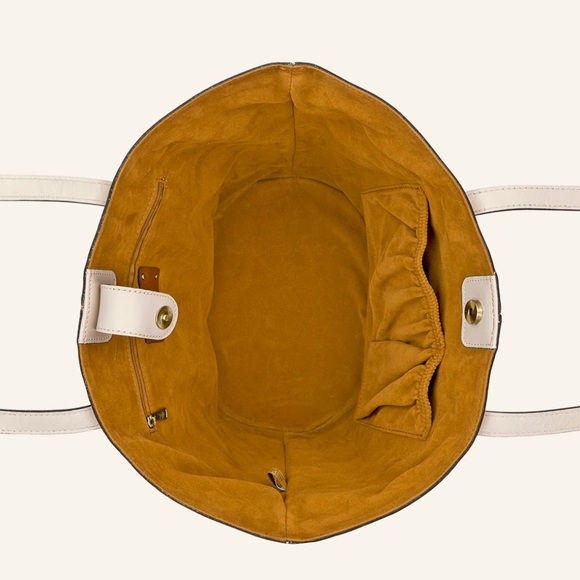 Patricia Nash Marconia Leather Tote Floral Applique HandBag Tassel Chalk White - Picture 4 of 12